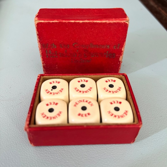 Vintage Heineken Beer Dice w/ Original Box - Picture 2 of 4